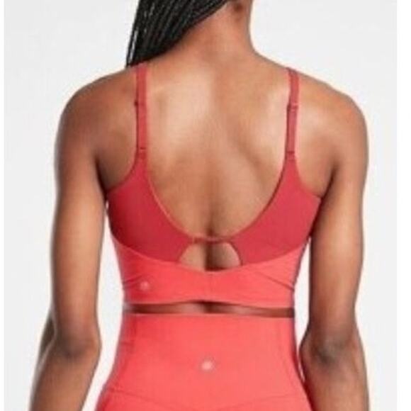 Athleta Intention Crop Top D-DD Women's Size Small Lychee Red New Without Tag - Picture 2 of 9